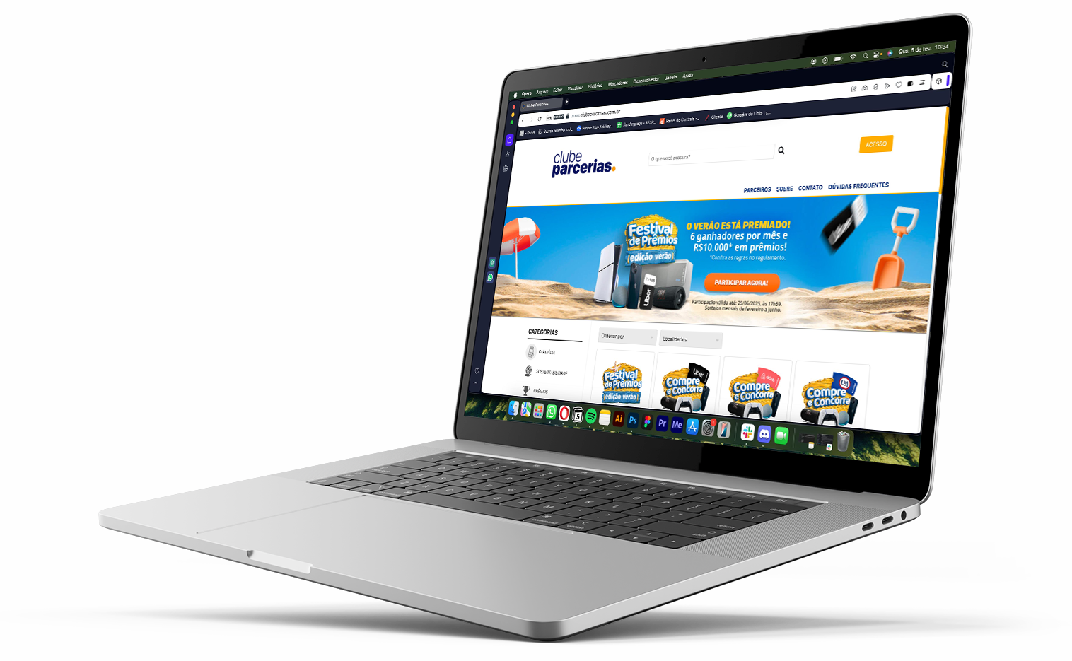 Portal de benefícios no laptop